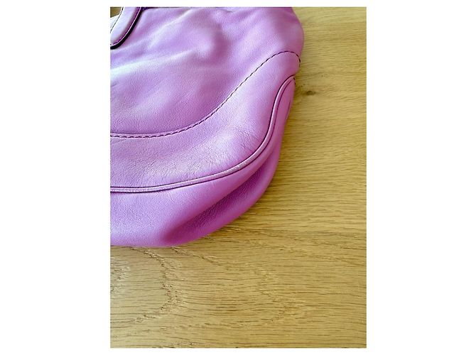 Borsa a mano Gucci Jackie in pelle nappa rosa - vista 17