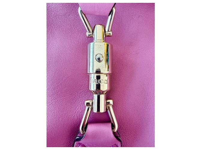Borsa a mano Gucci Jackie in pelle nappa rosa - vista 6