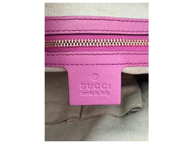 Borsa a mano Gucci Jackie in pelle nappa rosa - vista 9