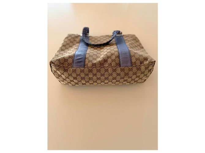 Bamboo Borsa Gucci Monogramma GG Beige Azzurro Blu chiaro - vista 15