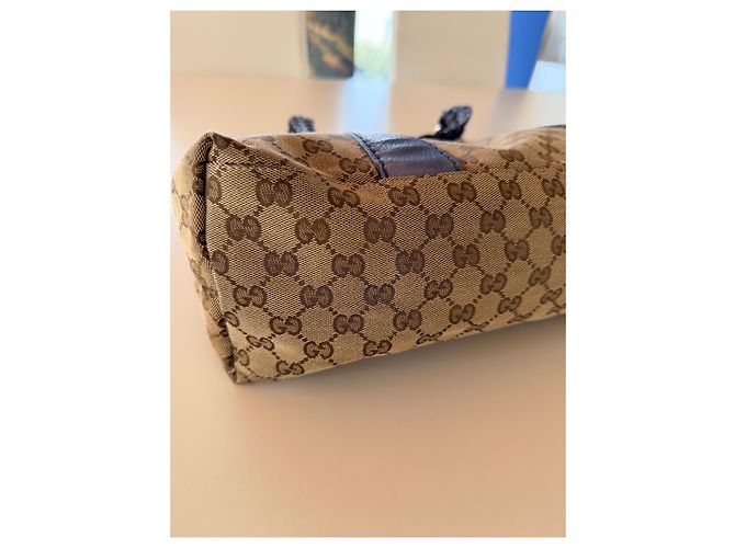 Bamboo Borsa Gucci Monogramma GG Beige Azzurro Blu chiaro - vista 16