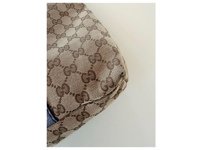 Bamboo Borsa Gucci Monogramma GG Beige Azzurro Blu chiaro - vista 4