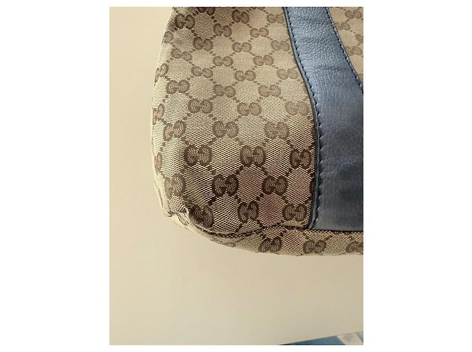 Bamboo Borsa Gucci Monogramma GG Beige Azzurro Blu chiaro - vista 5