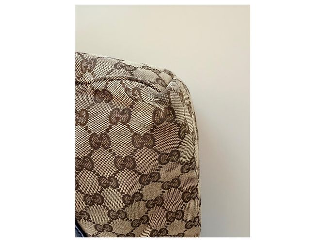 Bamboo Borsa Gucci Monogramma GG Beige Azzurro Blu chiaro - vista 6