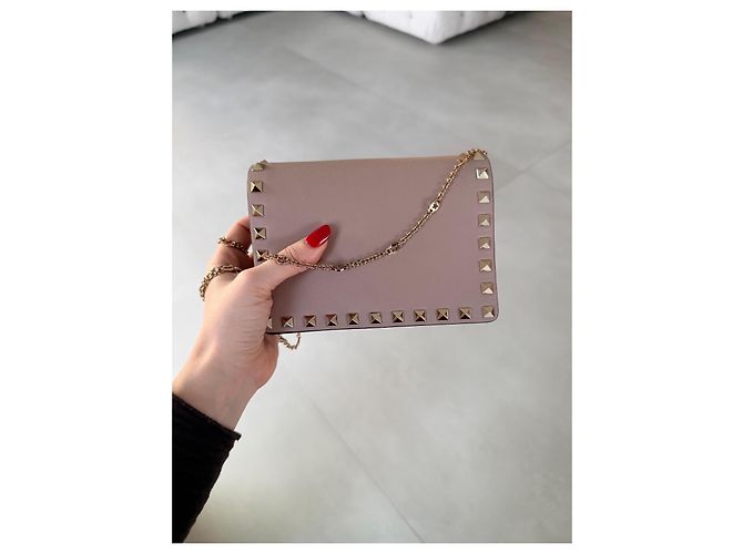 Borsa Valentino Garavani Rockstud in pelle rosa - vista 4