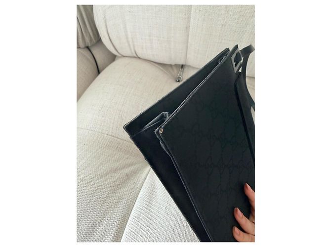 Borsa Gucci monogramma GG nera in tessuto Nero - vista 14
