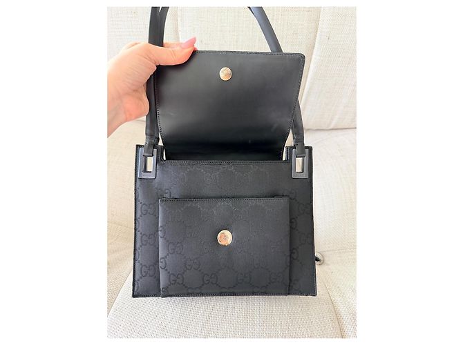 Borsa Gucci monogramma GG nera in tessuto Nero - vista 17