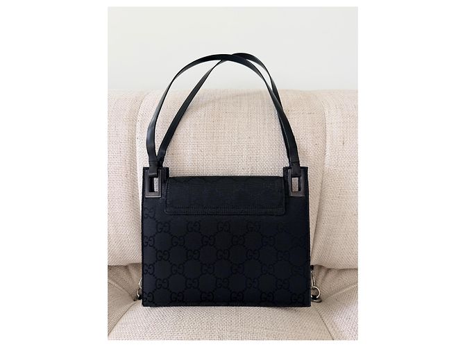 Borsa Gucci monogramma GG nera in tessuto Nero - vista 7