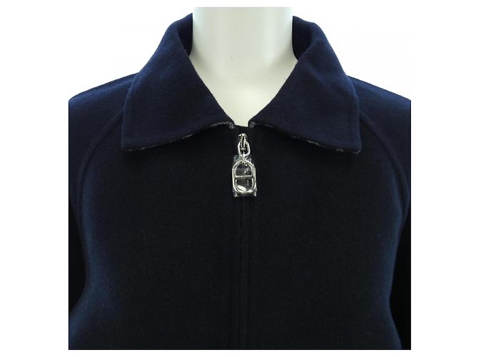 Giacca in pelle Hermès Blu Blu navy - vista 5