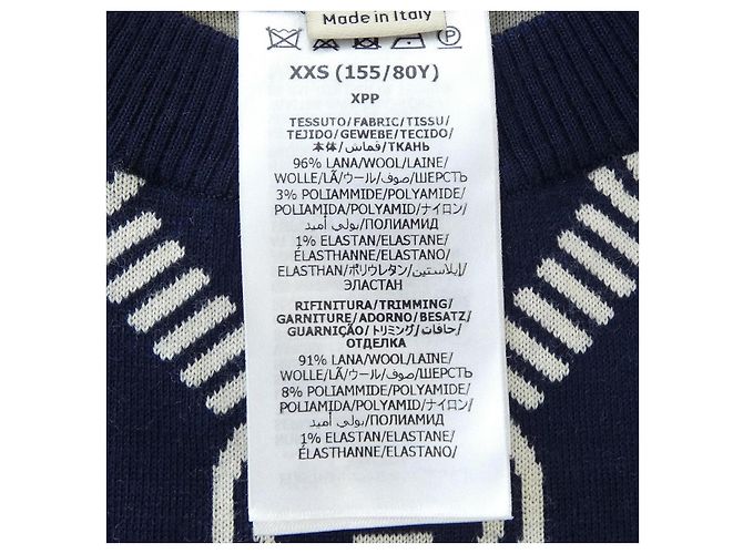 Maglia in lana Gucci Blu Beige Blu navy - vista 3