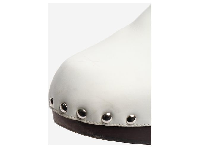 Hermès Weiße Carlotta Leder-Mules - Größe EU 39 - Ansicht 4