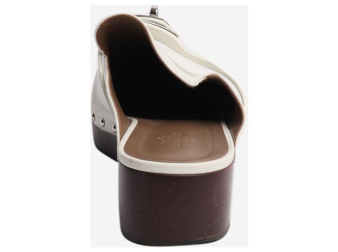 Hermès Weiße Carlotta Leder-Mules - Größe EU 39 - Ansicht 5
