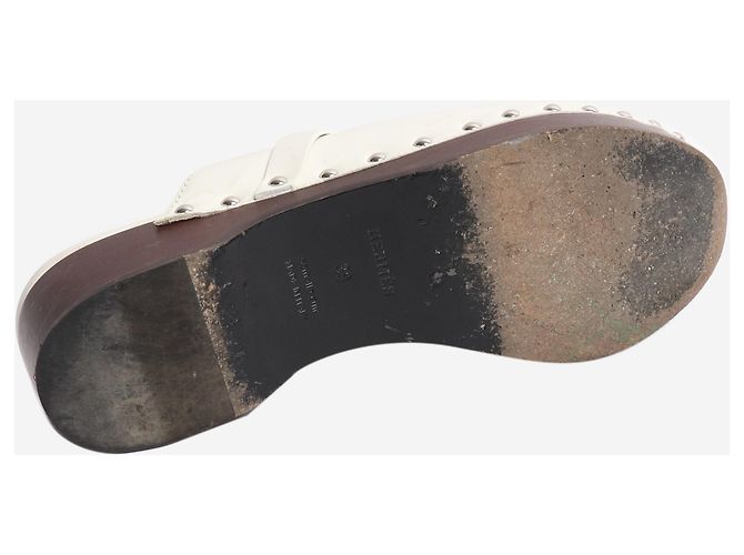 Hermès Weiße Carlotta Leder-Mules - Größe EU 39 - Ansicht 6