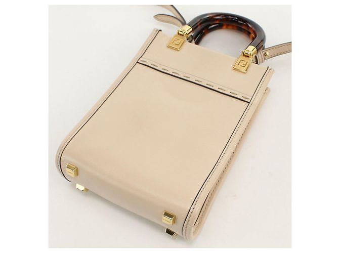 Borsa Fendi Sunshine Shopper Mini 2 in 1 Beige - vista 2