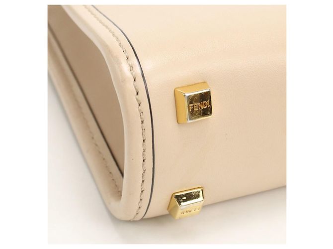 Borsa Fendi Sunshine Shopper Mini 2 in 1 Beige - vista 6