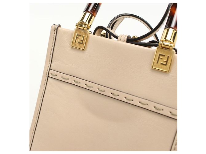 Borsa Fendi Sunshine Shopper Mini 2 in 1 Beige - vista 8
