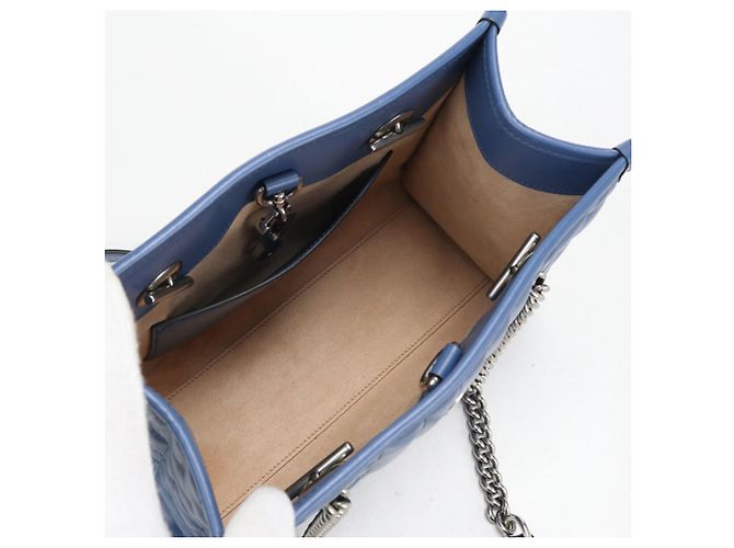 Gucci blaue Leder-Tote - Ansicht 3