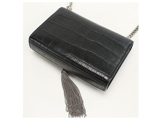 Borsa a spalla in pelle nera Saint Laurent Nero - vista 2