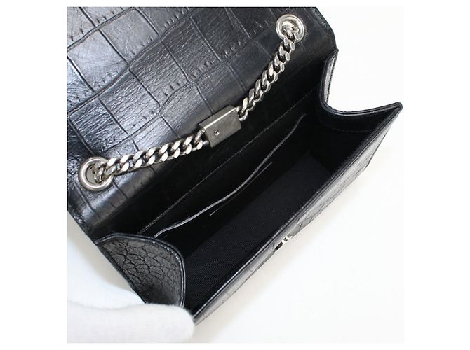 Borsa a spalla in pelle nera Saint Laurent Nero - vista 3