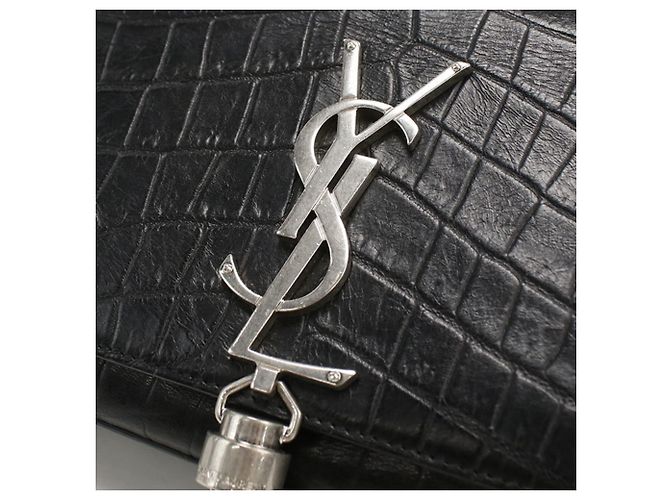 Borsa a spalla in pelle nera Saint Laurent Nero - vista 4
