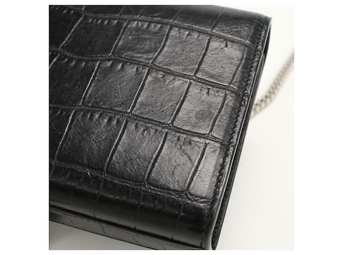 Borsa a spalla in pelle nera Saint Laurent Nero - vista 5