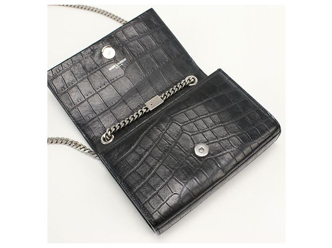 Borsa a spalla in pelle nera Saint Laurent Nero - vista 7