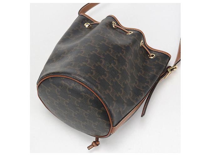 Céline Celine Triomphe Canvas Schultertasche Braun - Ansicht 2