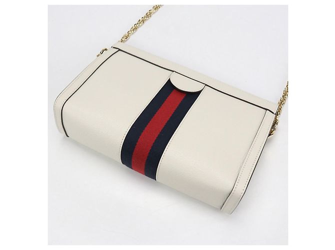 Borsa a Spalla Ophidia Chain di GUCCI Bianco - vista 2
