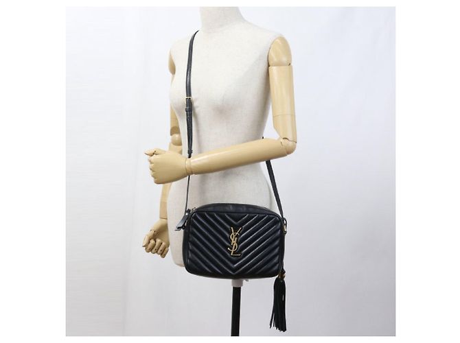 Borsa a spalla in pelle nera Saint Laurent Nero - vista 8