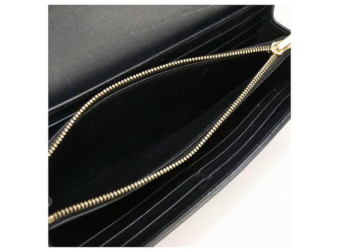 Céline Cartera Larga Celine (doble) en piel de ternera negra Negro - vista 4