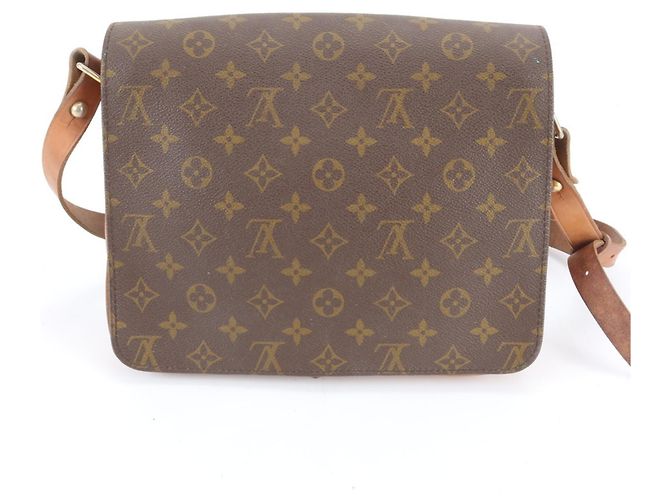 Borsa a Spalla Cartouchiere Monogramma Louis Vuitton Marrone Bianco - vista 2