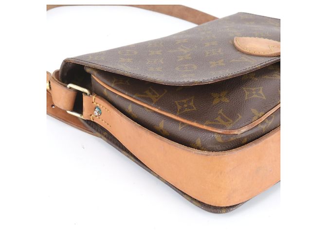 Borsa a Spalla Cartouchiere Monogramma Louis Vuitton Marrone Bianco - vista 5