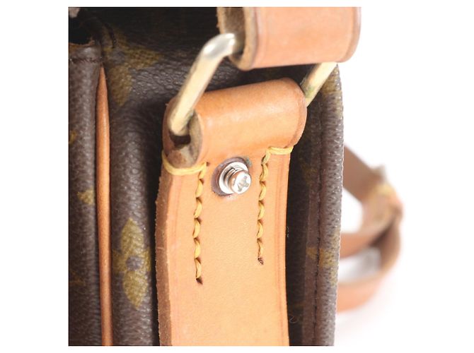 Borsa a Spalla Cartouchiere Monogramma Louis Vuitton Marrone Bianco - vista 8