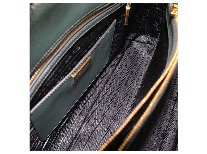 Prada Saffiano Lederhandtasche Grün - Ansicht 4