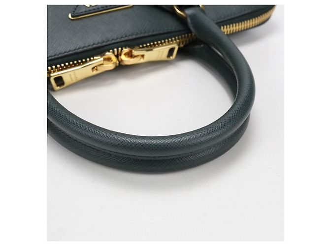 Prada Saffiano Lederhandtasche Grün - Ansicht 6