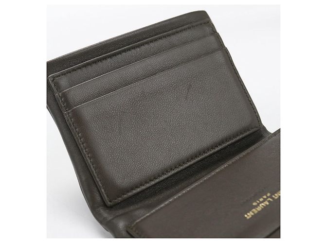Cartera plegable Saint Laurent en gris Castaño - vista 4
