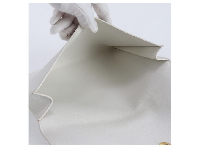 Clutch in pelle Pochette Rio di Hermès Bianco - vista 6