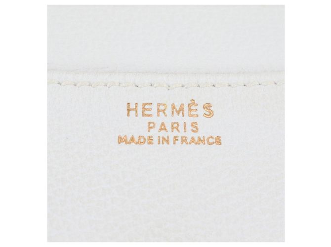 Clutch in pelle Pochette Rio di Hermès Bianco - vista 7