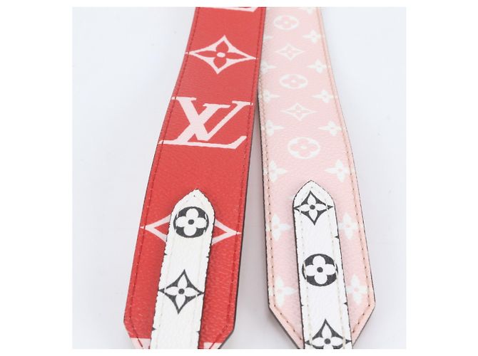 Louis Vuitton Monogram Riesen Leder Schultergurt Pink Weiß Rot - Ansicht 4