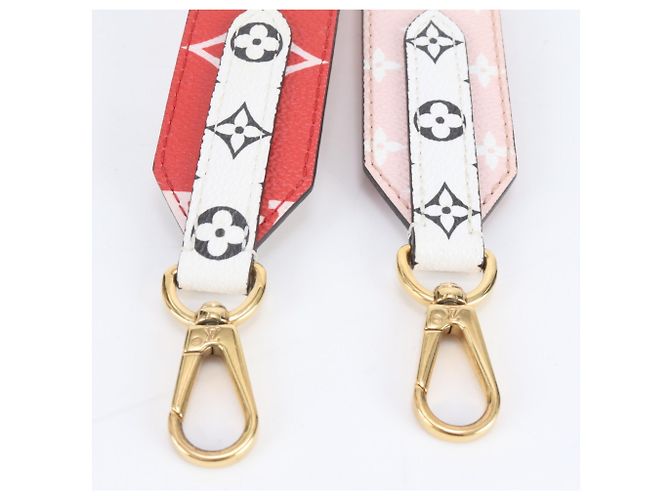 Louis Vuitton Monogram Riesen Leder Schultergurt Pink Weiß Rot - Ansicht 5