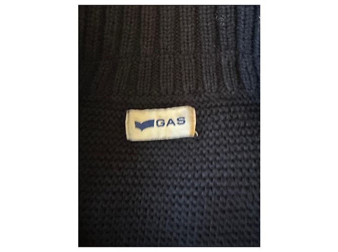 Gilet zippé en maille bleu marine GAS - vue 3