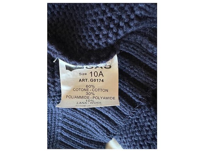 Gilet zippé en maille bleu marine GAS - vue 4