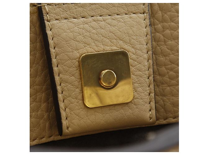 Fendi Beige Piccola Borsa Selleria FF in Pelle - vista 10