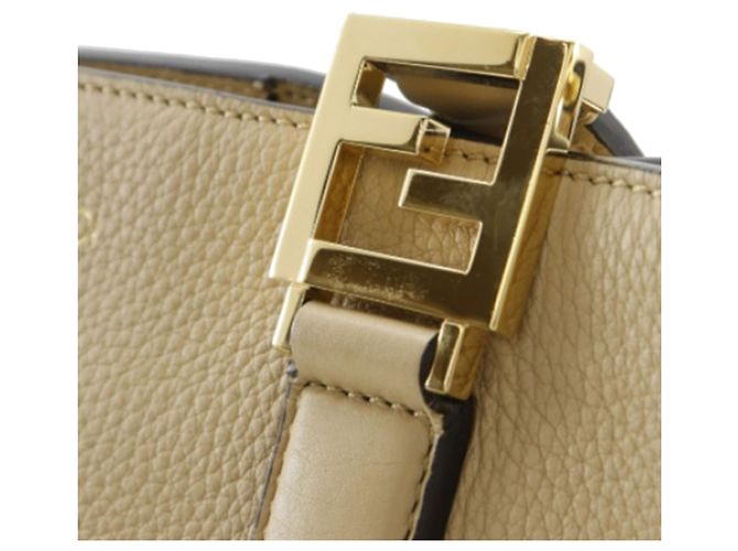 Fendi Beige Piccola Borsa Selleria FF in Pelle - vista 11