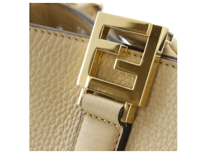 Fendi Beige Piccola Borsa Selleria FF in Pelle - vista 12