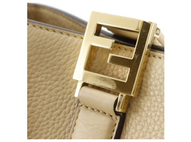 Fendi Beige Piccola Borsa Selleria FF in Pelle - vista 13
