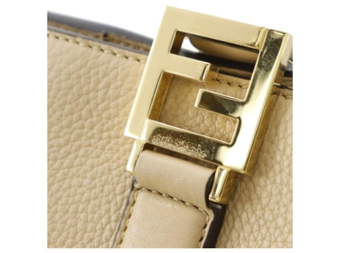 Fendi Beige Piccola Borsa Selleria FF in Pelle - vista 14