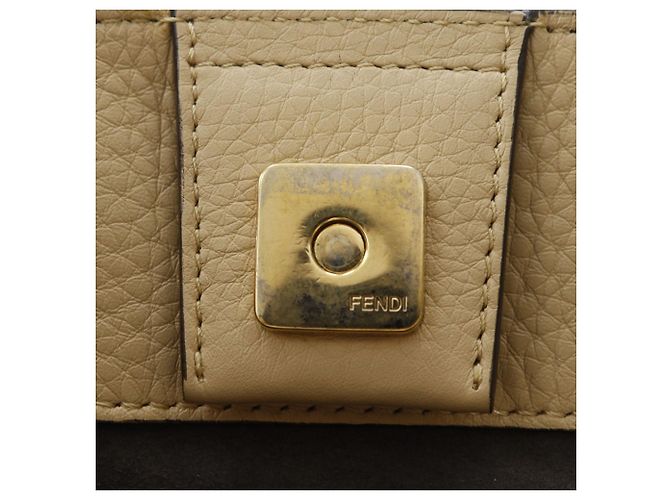 Fendi Beige Piccola Borsa Selleria FF in Pelle - vista 9