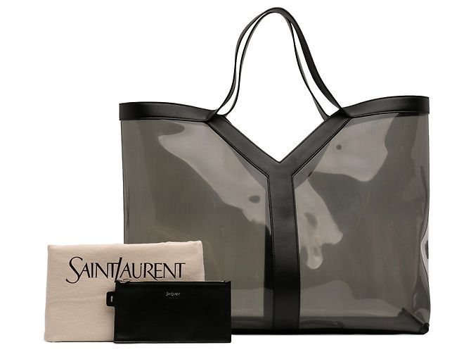 Saint Laurent Graue Maxi PVC Transparente Y Tasche Braun - Ansicht 10