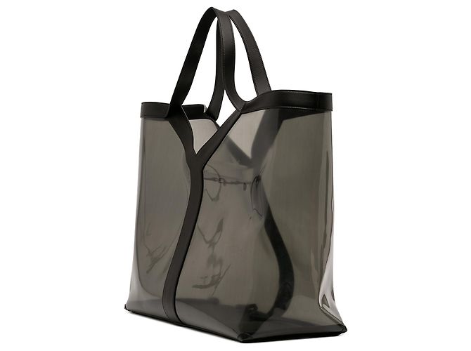 Saint Laurent Graue Maxi PVC Transparente Y Tasche Braun - Ansicht 2